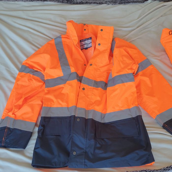 Blouson Haute Visibilité parka de chantier 2en1 Portwest Orange fluo, taille XL - photo numéro 2