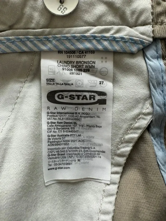 Short chino G-Star 3301 femme, taille 27 - photo numéro 9