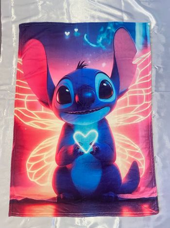 Couverture polaire stitch coeur