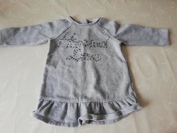 Robe grise manches longues doublé polaire  la redoute 3 ans