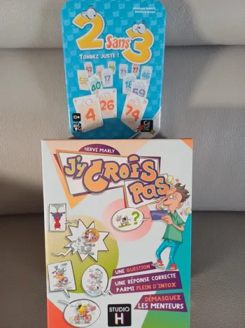 Lot 2 jeux d'ambiance J'y crois pas 2 sans 3 complets et neufs 10 ans+