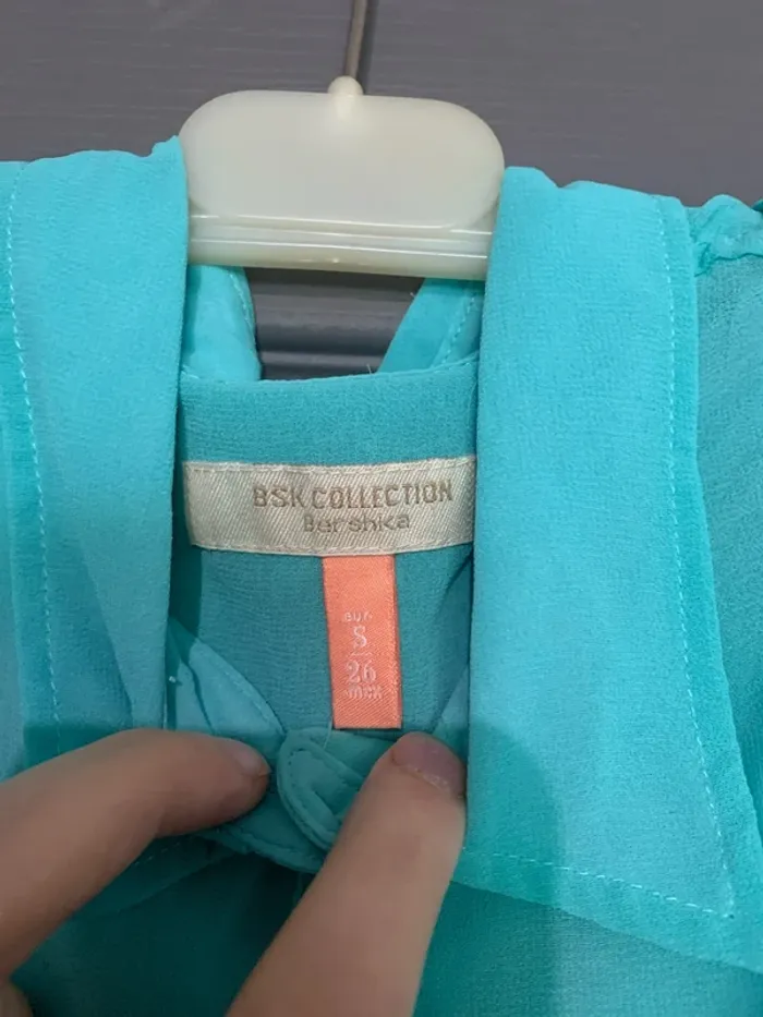 Chemise sans manche bleu transparent - Bershka Taille S - photo numéro 2