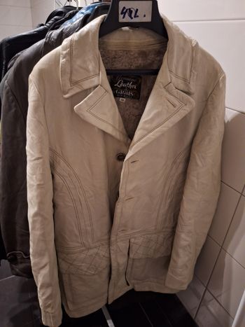 Manteau long cuir vintage GRAS – Made in USA – Doublé moumoute