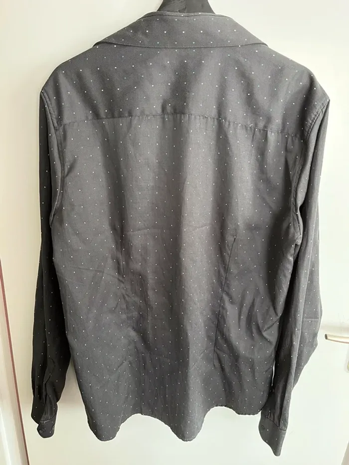 Chemise grise pois blanc/bleu KIABI t.xl - photo numéro 3