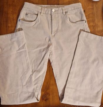 Jeans beige femme taille 34, élastique