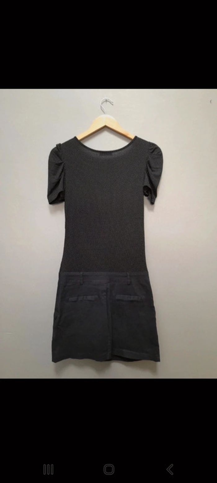 Robe noir bi matière - photo numéro 3