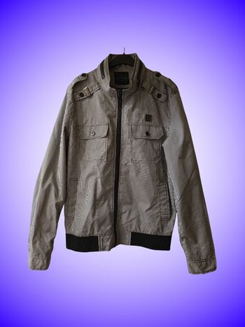 Blouson Bomber Hamaki-Ho – Motif Pied-de-Poule Micro – Noir et Blanc – Taille 40 L – Très Bon État