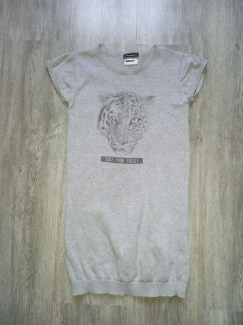 robe pull grise tigre léopard in extenso taille 8 ans