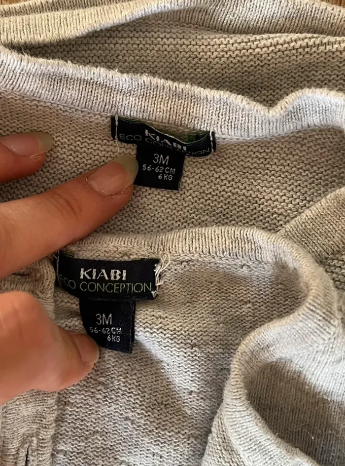 Lot de 2 gilets gris Kiabi - photo numéro 3