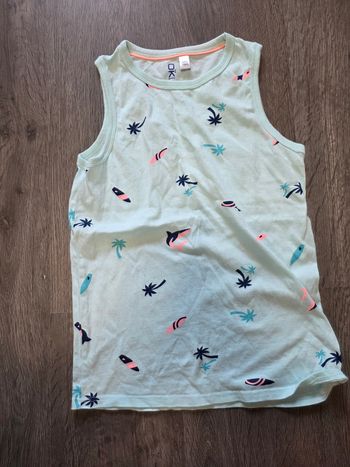 Débardeur Okaïdi Bleu Clair Motifs surf plage été 12 ans