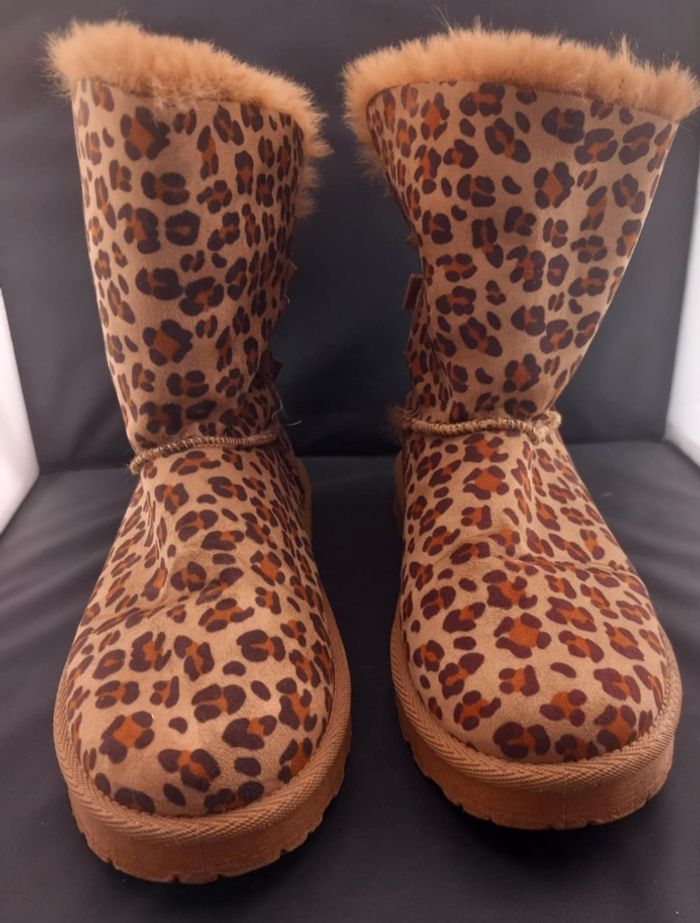 Bottes fourré motifs léopard P39