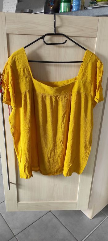 T-shirt manches courtes moutarde fil doré Kiabi3XL