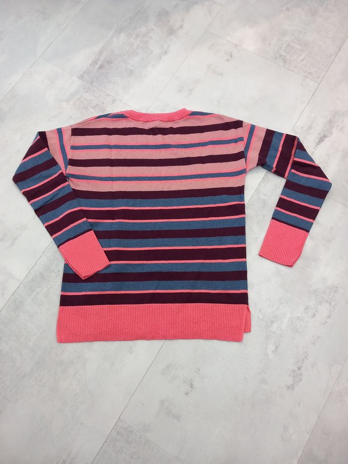 Pull / tricot rayé rose femme taille 38 - photo numéro 3