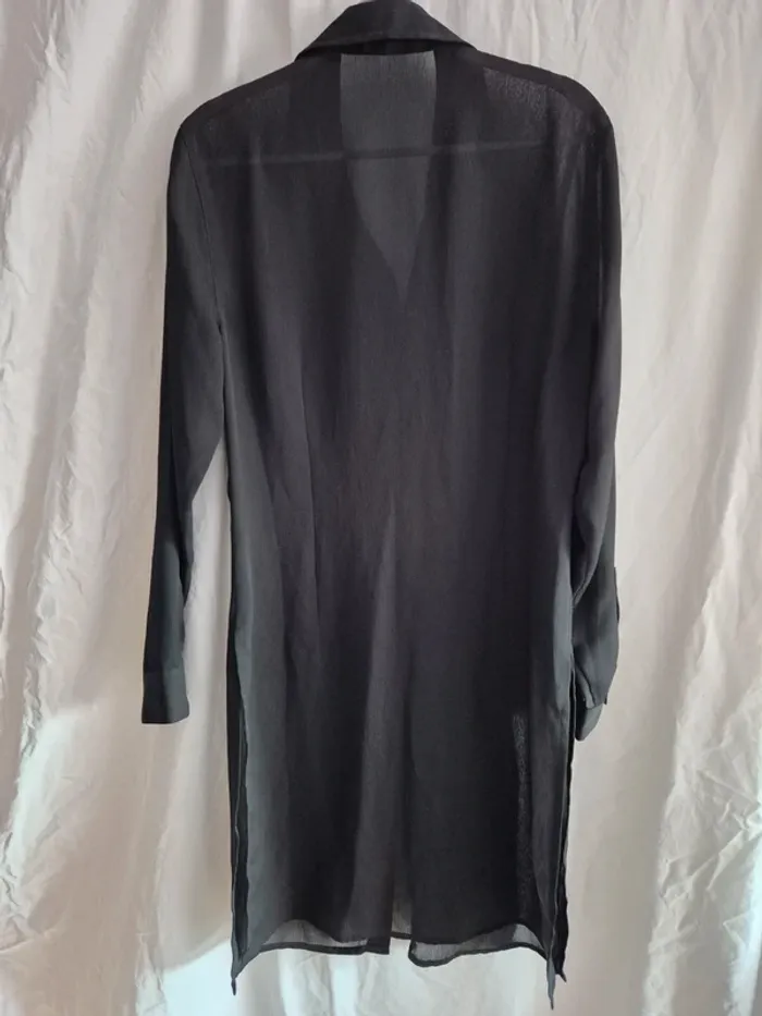 Tunique chemise en voile noir Etam - photo numéro 4