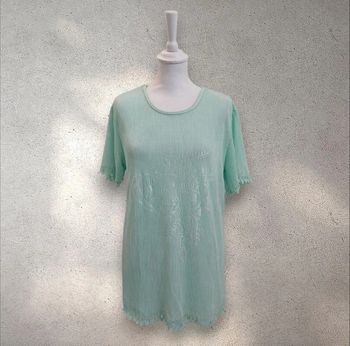 Blouse fluide manches courtes vert menthe taille 46-48