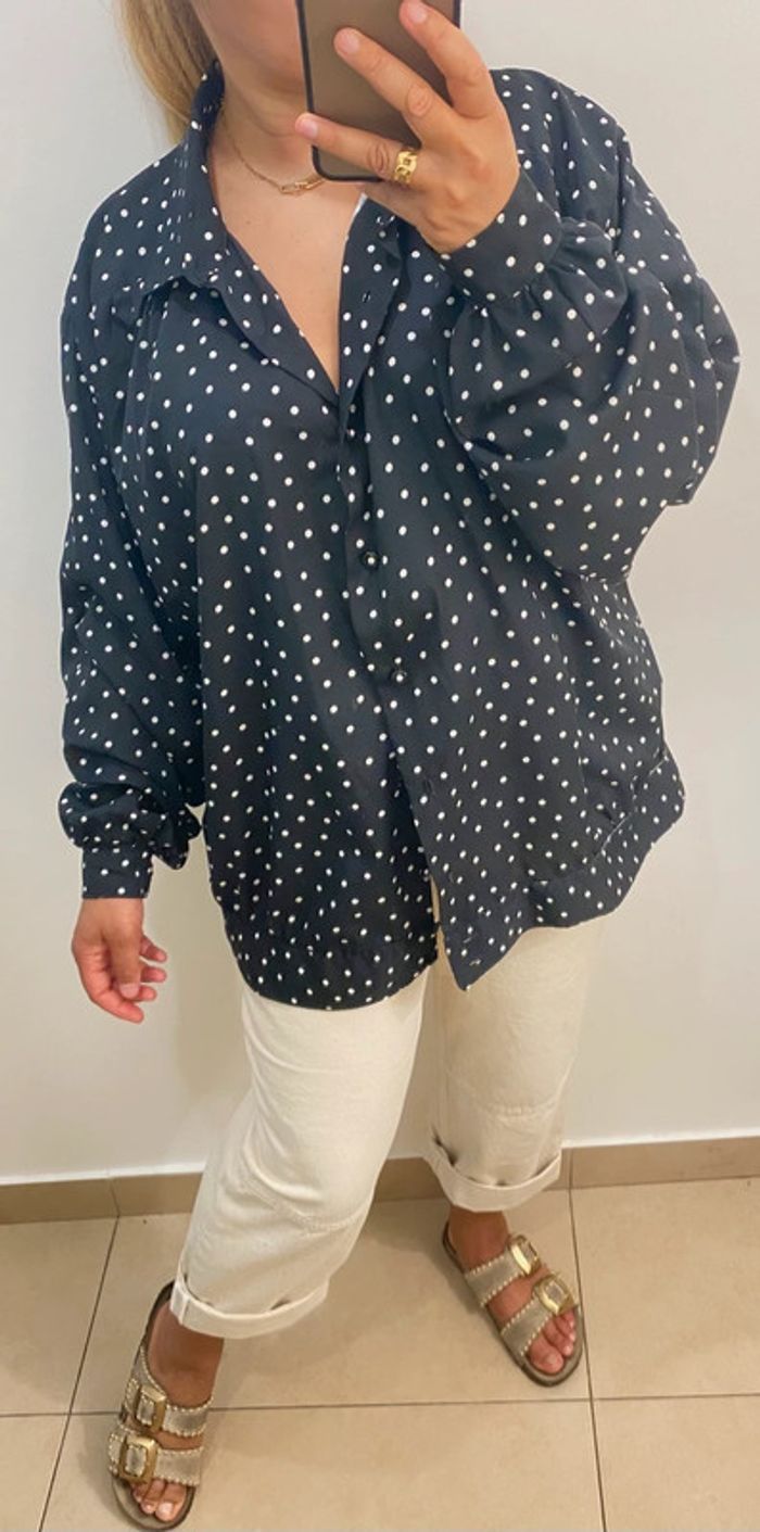 Chemise a pois handmade manches bouffantes Taille Unique - photo numéro 2
