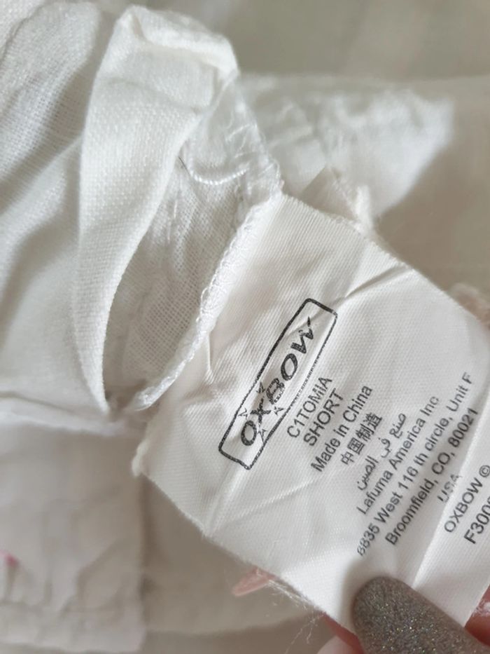 Oxbow short blanc en lin taille 38 - photo numéro 7