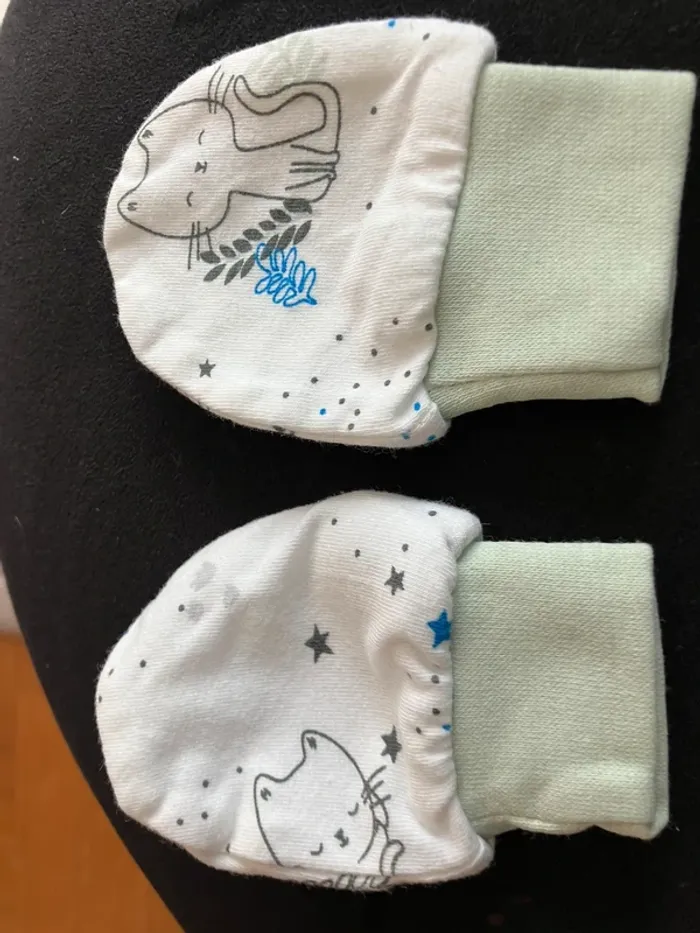 Bonnet et gants de naissance petit chat - photo numéro 3