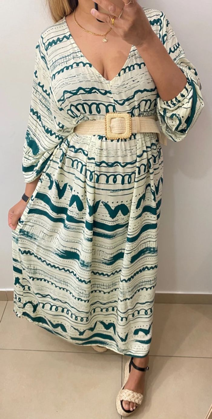 Jolie Robe longue Légère Fluide Imprimée Taille Unique - photo numéro 2