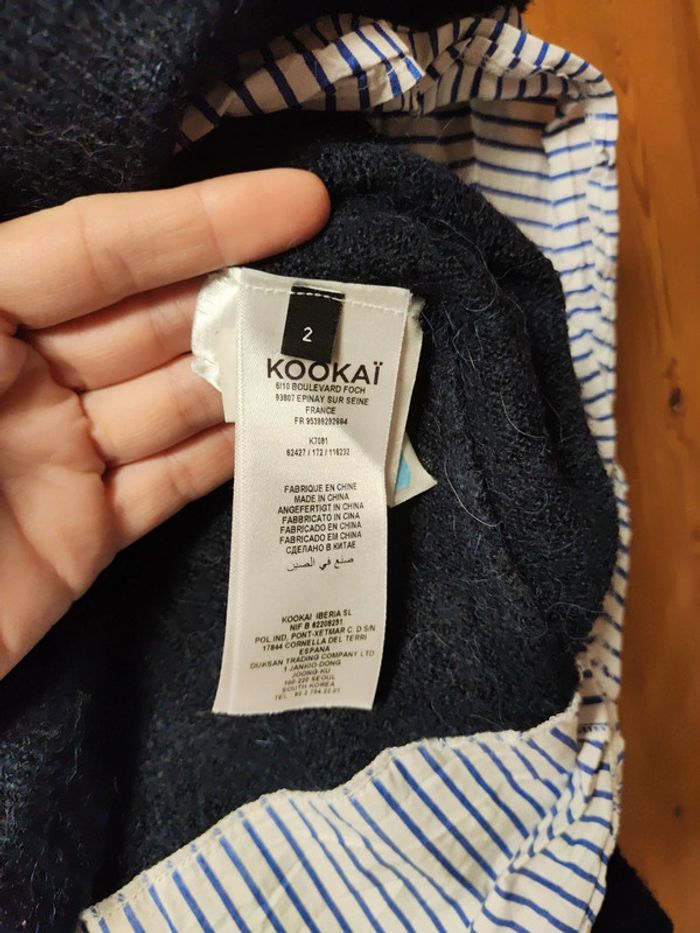 Pull Kookaï bleu marine chemise - photo numéro 5