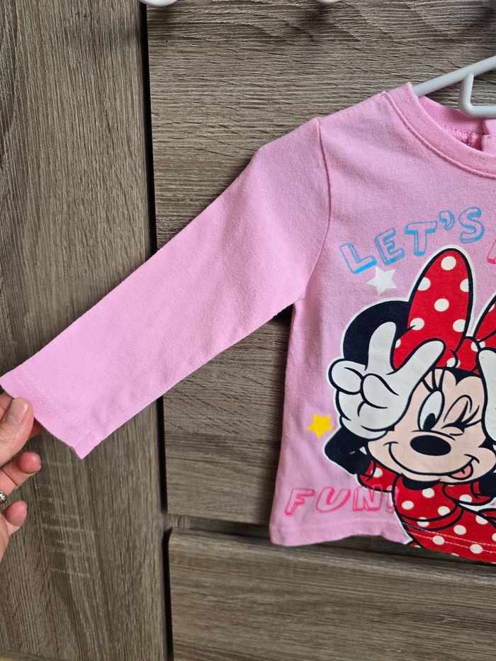 Vêtement Bébé Fille - T-shirt ML Minnie rose - Disney - 6 mois - photo numéro 2