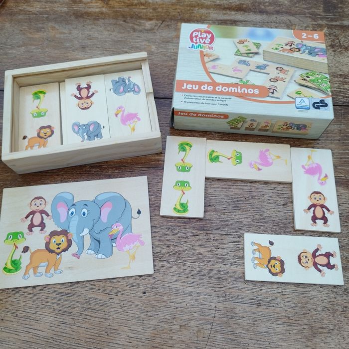 Domino en bois "Animaux de la savane" Playtive
