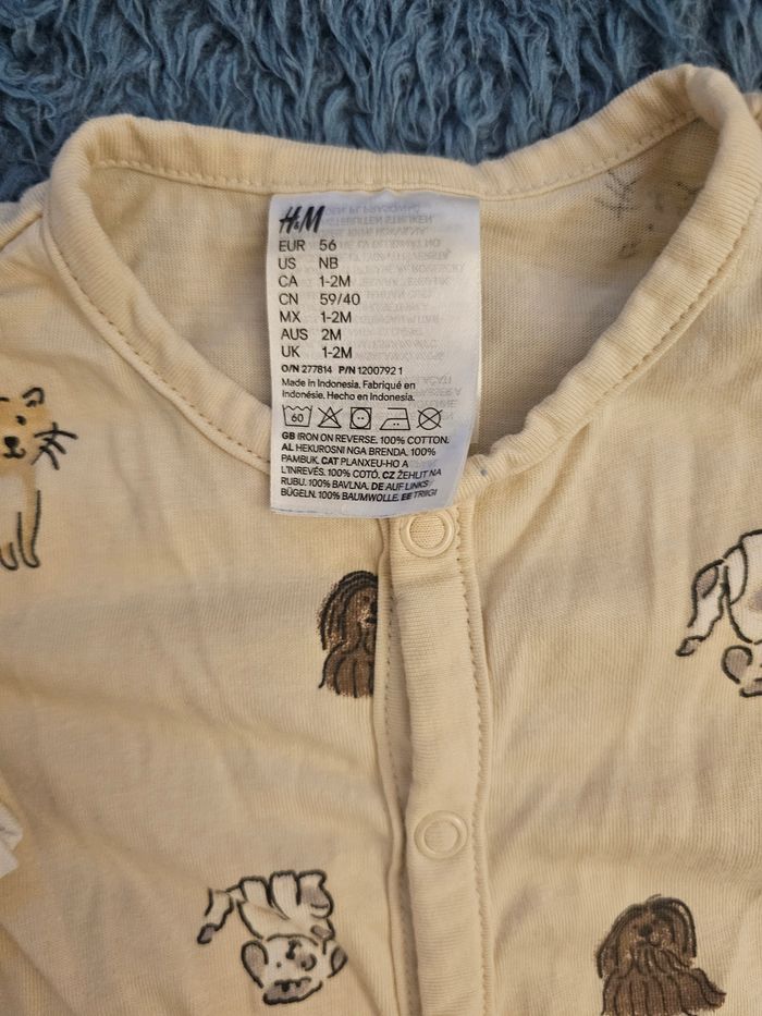 2 Grenouillères bébé garçon 1-2 mois/ 56cm - photo numéro 3