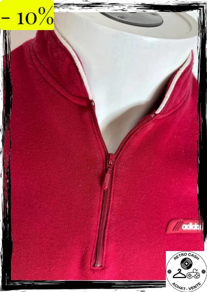 Polaire adidas vintage rouge taille 14 uk 42 f - photo numéro 3