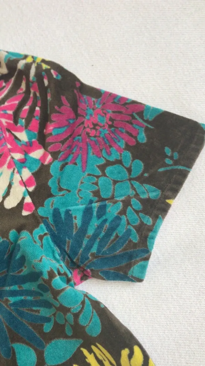 Robe manches courte marron à fleurs de chez DPAM 5 ans - photo numéro 2