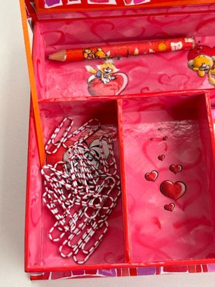 Coffret miroir rouge vintage diddl - avec papeterie d’origine - photo numéro 3