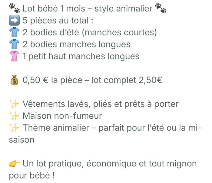 Lot 1 mois