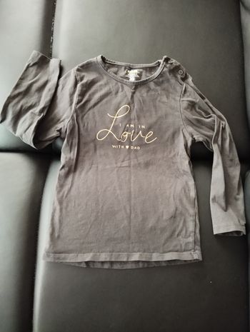 * T-shirt gris foncé manches longues T3A Kiabi