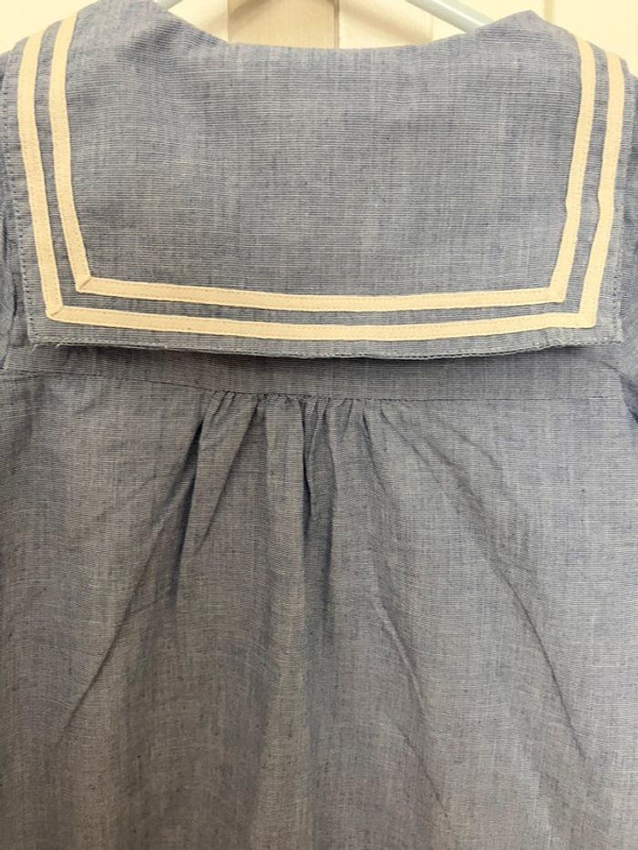 Robe chemise bleu col marin dos 24 mois fille Cyrillus - photo numéro 5