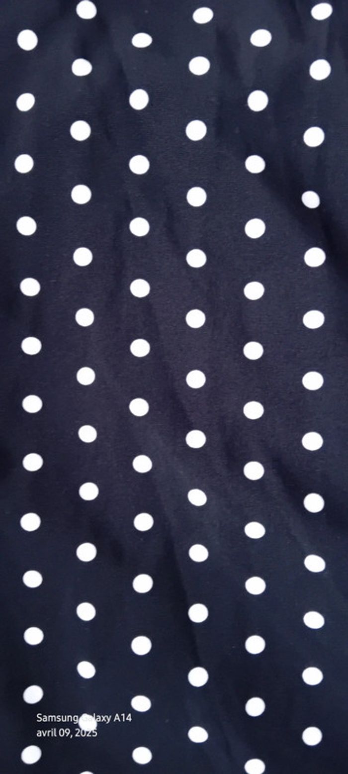 Robe longue fluide fines bretelles à pois avec fente noir femme M shein - photo numéro 10