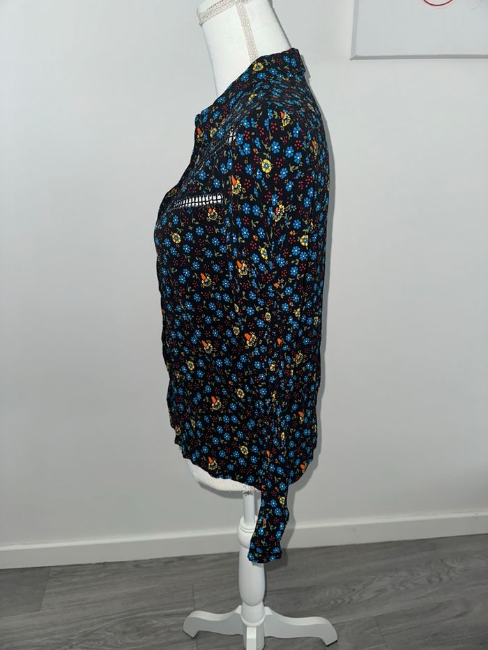 Chemisier à fleurs noir et multicolore Maje T3 40 L - photo numéro 4