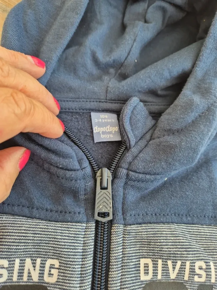 Gilet zip marine taille 3/4 ans - photo numéro 2