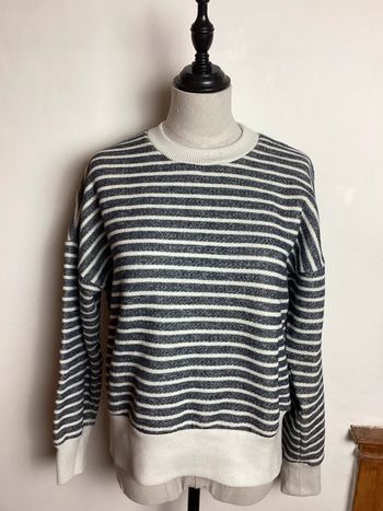 Sweat bleu et blanc Zara 38