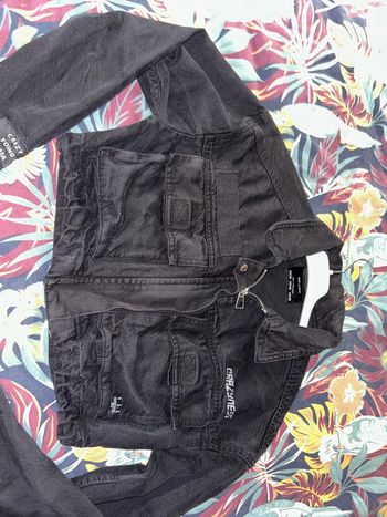 Veste courte jeans noire bershka