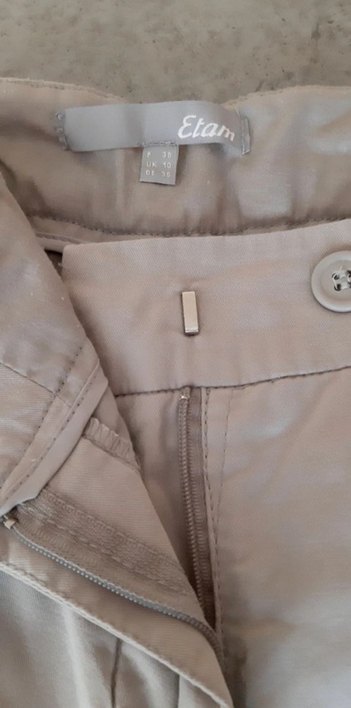 Pantalon bas large gris clair Etam - photo numéro 3