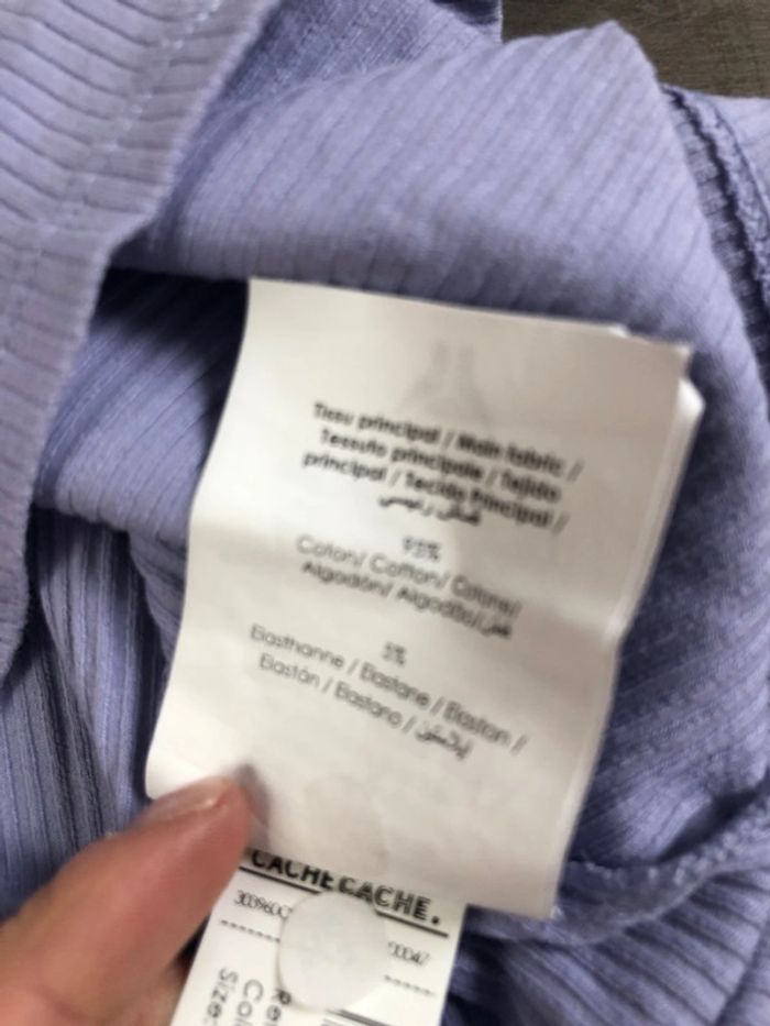 T shirt cache cache lilas taille M manches longues - photo numéro 5