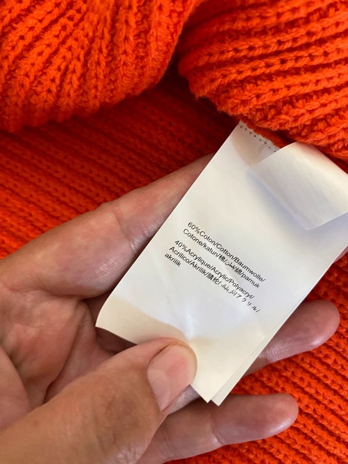 Pull gilet veste oversize orange Jodhpur - photo numéro 4