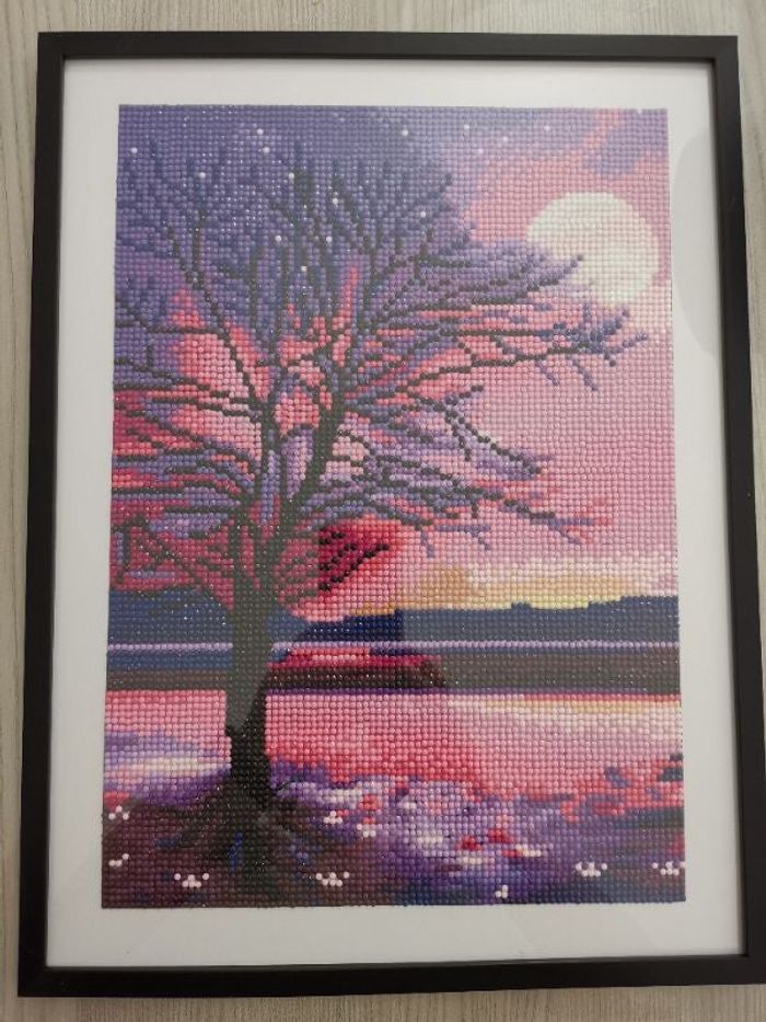 Tableau diamond painting fini, 30 x 40 cm