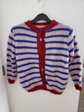 Gilet rayé blanc et bleu Taille 10 ans