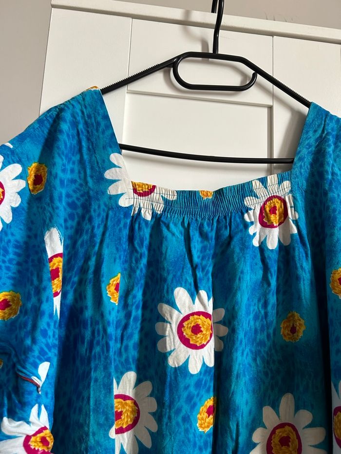 Robe bleu fleuries longue Miss Sonia Made In Indonésia Taille Unique - photo numéro 3