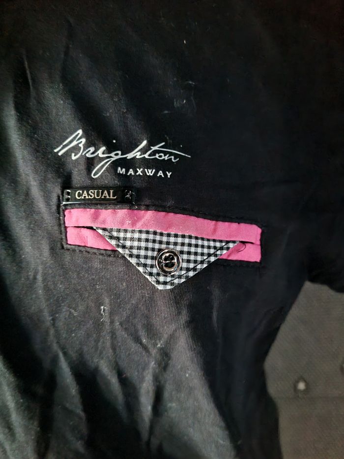 Polo noir et fuchsia taille M - photo numéro 3