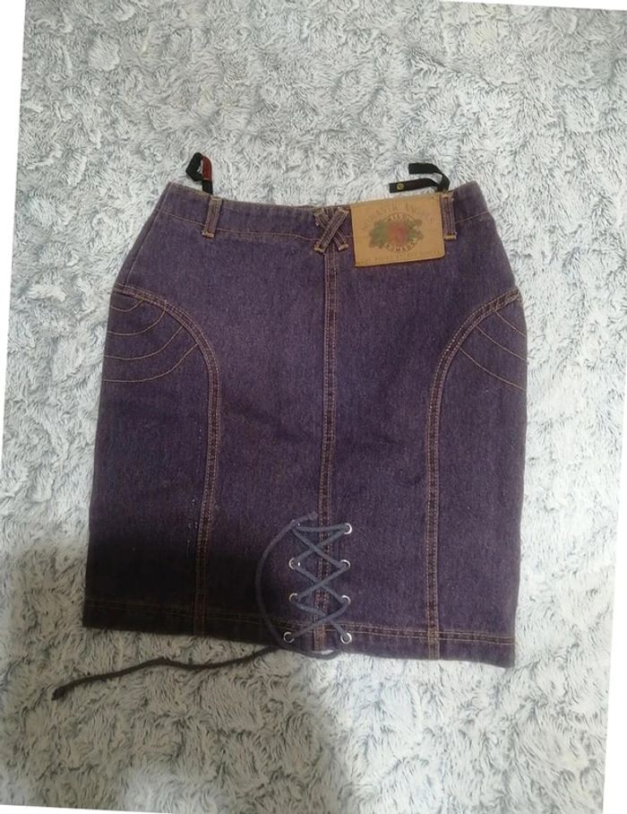 jupes en jean young collection violet taille 36 - photo numéro 2