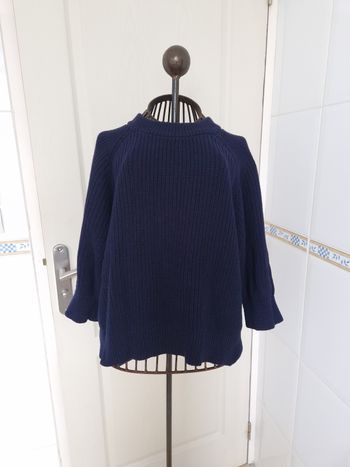 Neuf jolie pull bleu marine manche 3/4 femme camaïeu taille S/36