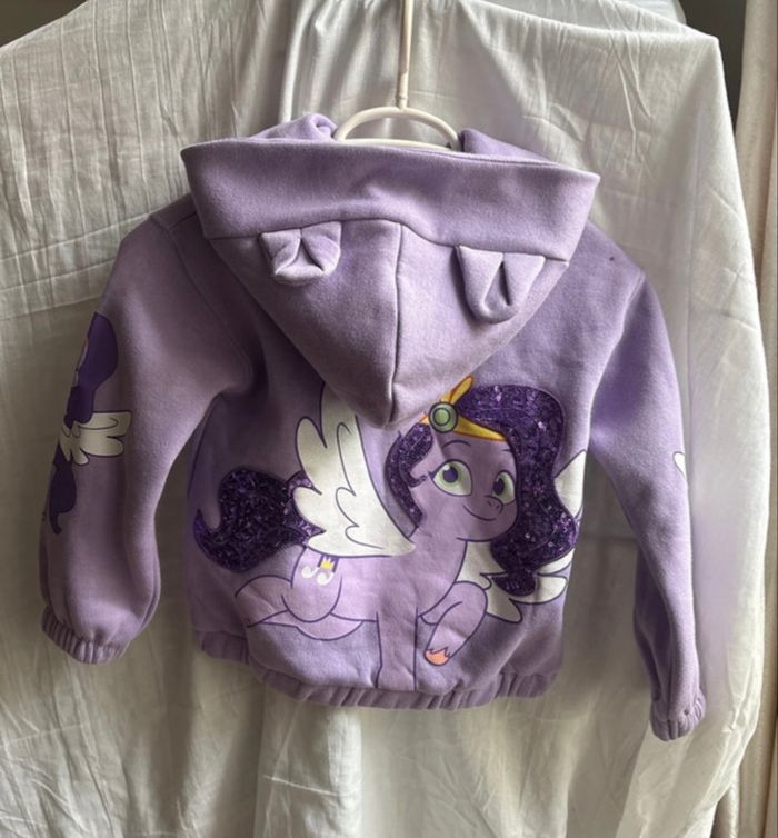💜 Gilet à capuche My Little Pony Pipp - Taille 6 ans - Etat neuf - photo numéro 6