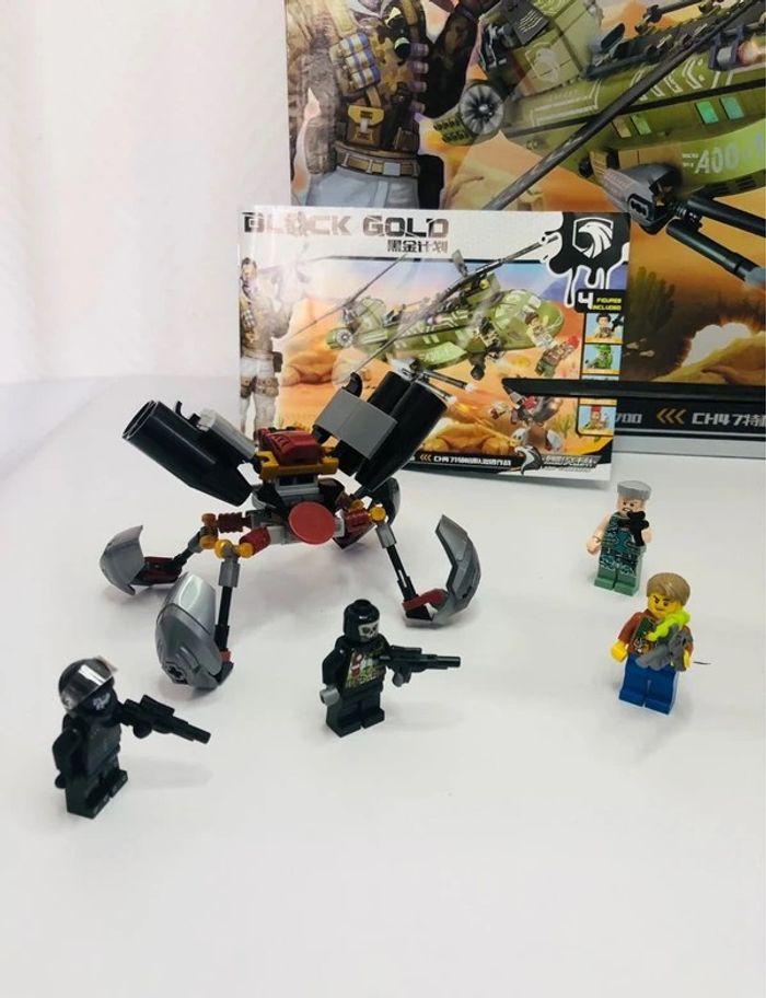 Black gold jeu de construction hélicoptère militaire 506 pièces - photo numéro 4