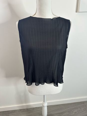 Débardeur crop top noir en mesh transparent Y2K T38 M